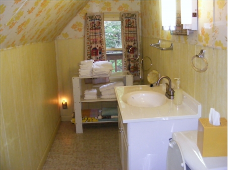 The half bath upstairs