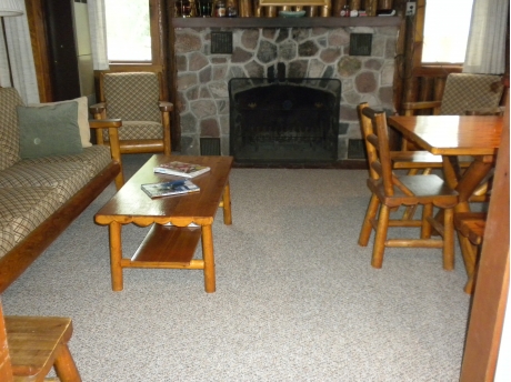 Living room and dining area.