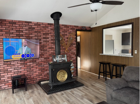 Woodburning Stove and Coffee Bar